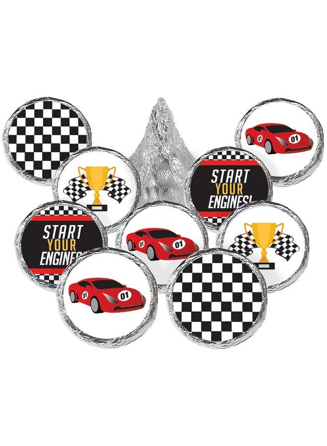 DISTINCTIVS Race Car Party Favor Stickers 180 Labels - Image 1