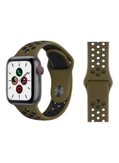 PROMASS Replacement Strap Watchband For Apple Watch Series 7 41mm / 6 / SE / 5 / 4 40mm / 3 / 2 / 1 38mm Green/Black 