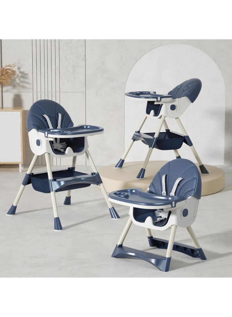 ACPLAY Convertible Baby High Chair with Adjustable Footrest, Removable Double Tray, 5-Point Safety Harness & 360° Lockable Wheels - Image 5