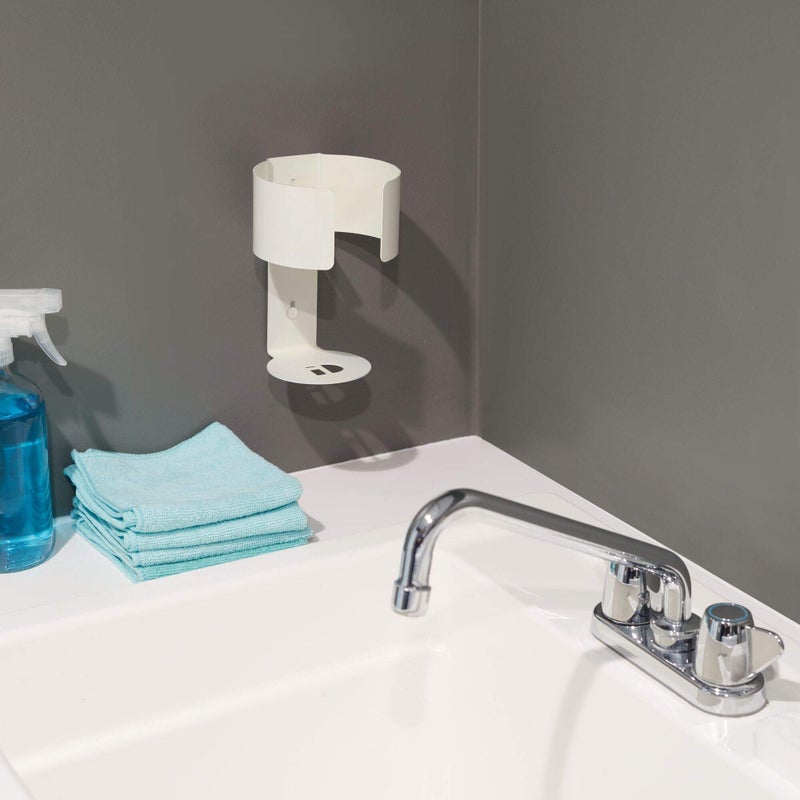 InterDesign iDesign Adhesive Cleaning Wipes Holder for Kitchen or Bathroom - Coconut White - Image 3