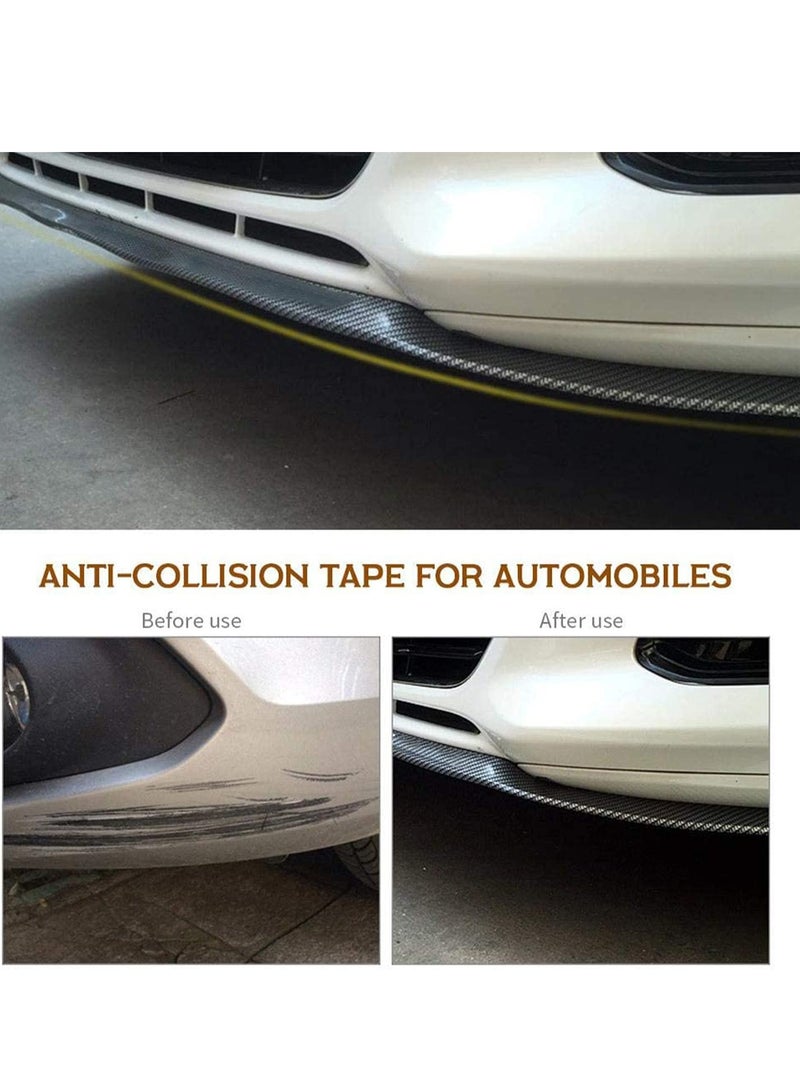 Front Bumper Spoiler 2.5M Universal Carbon Fiber Car Front Bumper Sticker Lip Rubber Skirt Protector For Cars Trucks Decoration Suitable for All Models, Protection Splitter Spoiler - Image 2