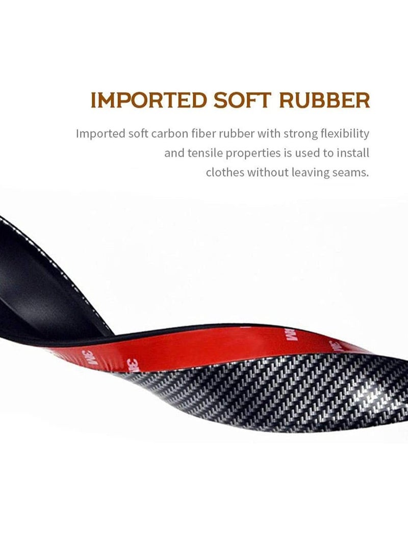 Front Bumper Spoiler 2.5M Universal Carbon Fiber Car Front Bumper Sticker Lip Rubber Skirt Protector For Cars Trucks Decoration Suitable for All Models, Protection Splitter Spoiler - Image 3