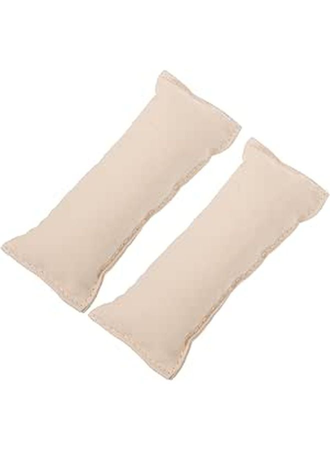 Cotton Computer Wrist Elbow Pad 13x5cm Non Slip Ergonomic Support Office Desktop Creamy White - Image 1