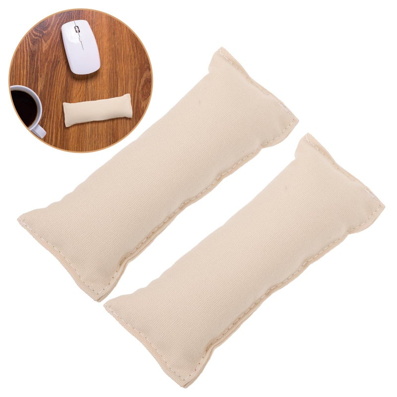 Cotton Computer Wrist Elbow Pad 13x5cm Non Slip Ergonomic Support Office Desktop Creamy White - Image 4