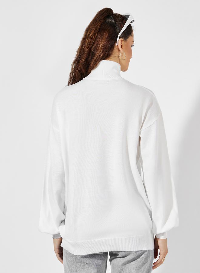 Styli Oversized Longline Turtle Neck Sweater - Image 4