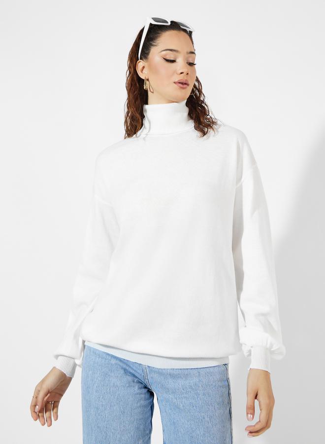 Styli Oversized Longline Turtle Neck Sweater - Image 1
