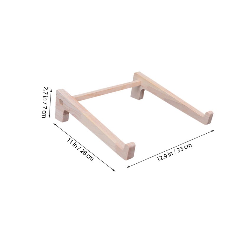 Ergonomic Solid Wood Laptop Stand Swivel Riser For Desk Office Computer Tablet - Image 3