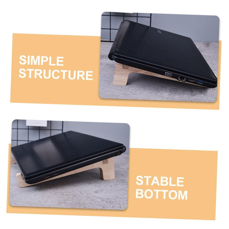 Ergonomic Solid Wood Laptop Stand Swivel Riser For Desk Office Computer Tablet - Image 5