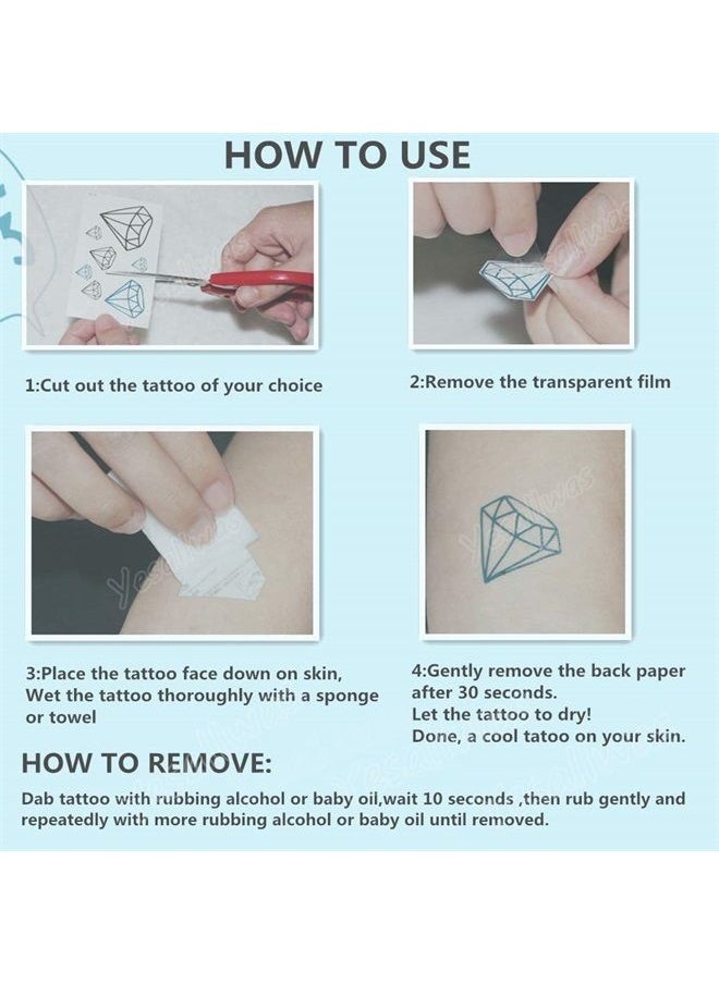 Yesallwas 8 Sheets Blue Fake Rose Tattoo Temporary Flower Tattoos for Women Waterproof Shoulder Beautiful Flower Tattoo Designs  - Image 4