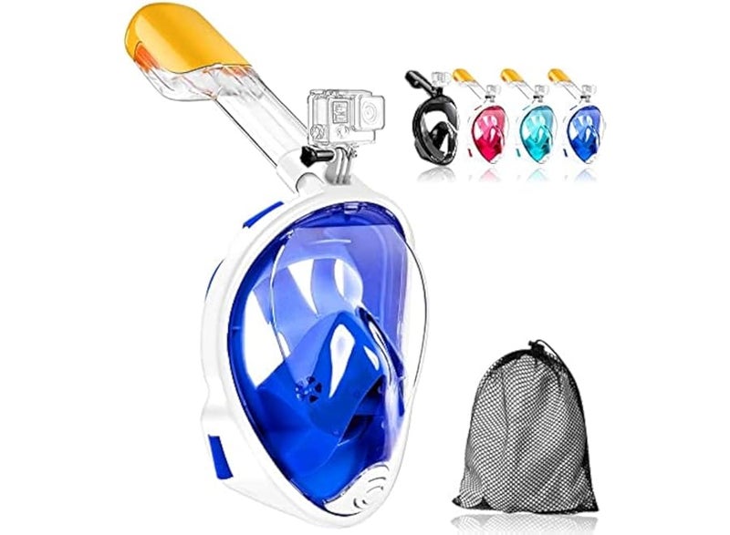 180° Full Face Anti-Dust Snorkel Mask with Adjustable Head Straps and Detachable Camera Mount,  Professional Snorkel Kit for Adults and Youth - Image 1