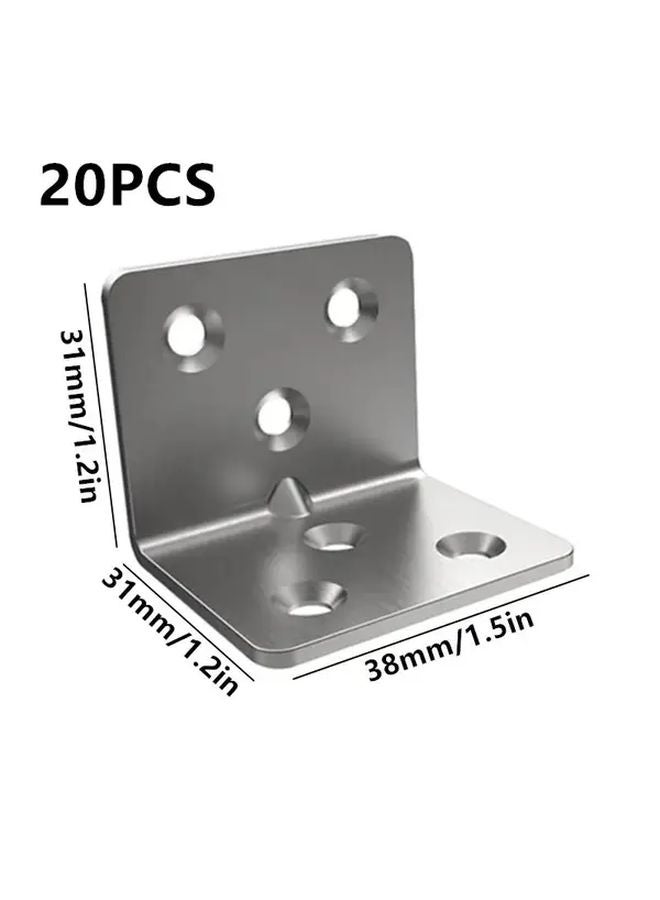10pcs 38X31mm Heavy Duty Metal L Shaped Corner Brackets Furniture Repair Kit - Image 4