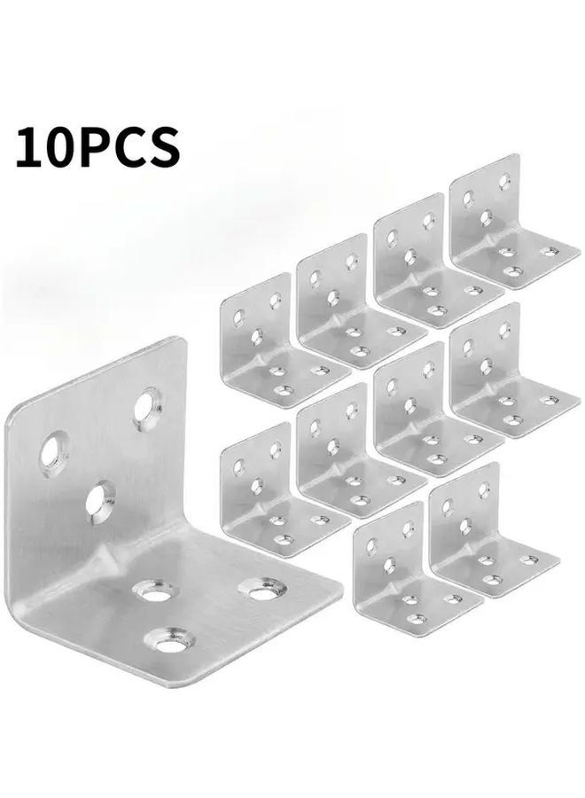 10pcs 38X31mm Heavy Duty Metal L Shaped Corner Brackets Furniture Repair Kit - Image 3