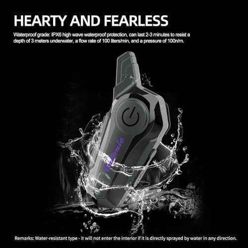 Cubonic E1 Motorcycle Bluetooth On Ear Helmet Headset with CVC Noise Cancellation Stereo Music IPX6 Waterproof for Full face Helmet - Image 3