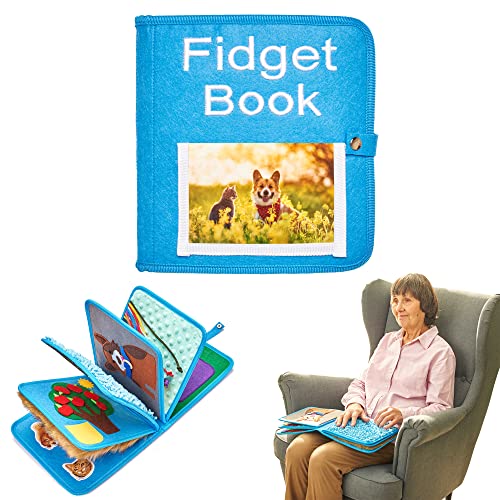 ODOXIA Fidget Book for Elderly Fidget Blanket for Dementia Dementia Products for Elderly Gift and Activities for Seniors with Alzheimers Sensory Fidget Book - Image 1