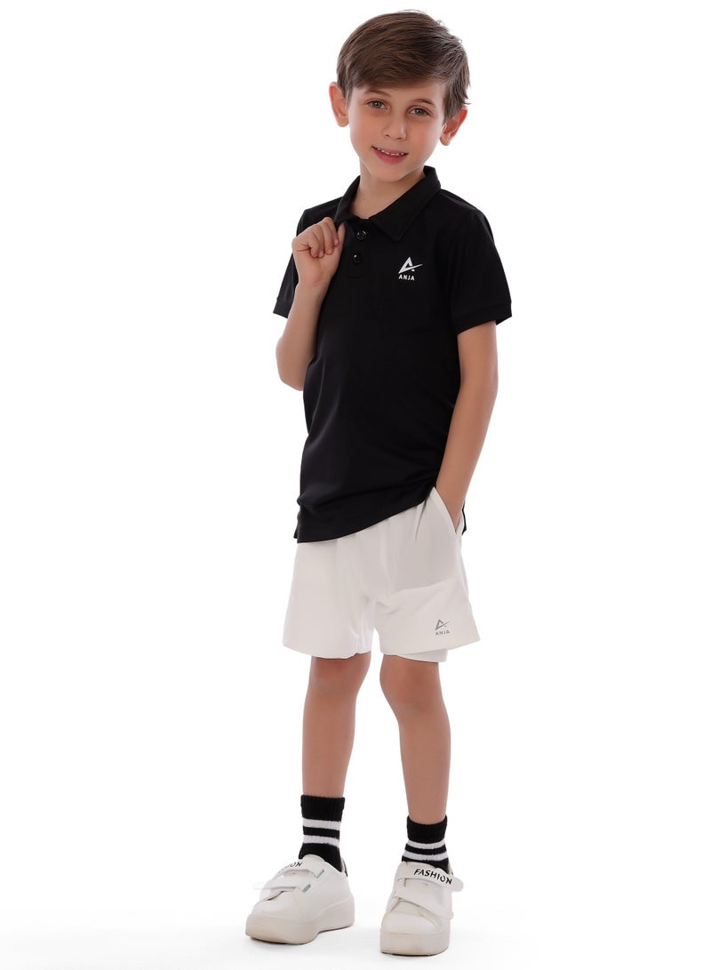 Boys' Black Polo Shirt – Comfortable, Breathable Design