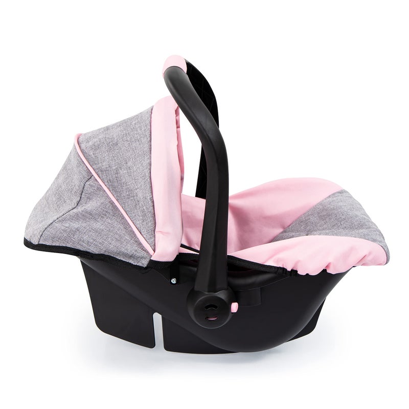 Bayer Design 67933AA Toy, Car Seat Easy Go for Neo Vario Pram with Cover, Doll Accessories, Pink, Grey with Butterfly,Grey/pink, for dolls up to 18" - Image 2