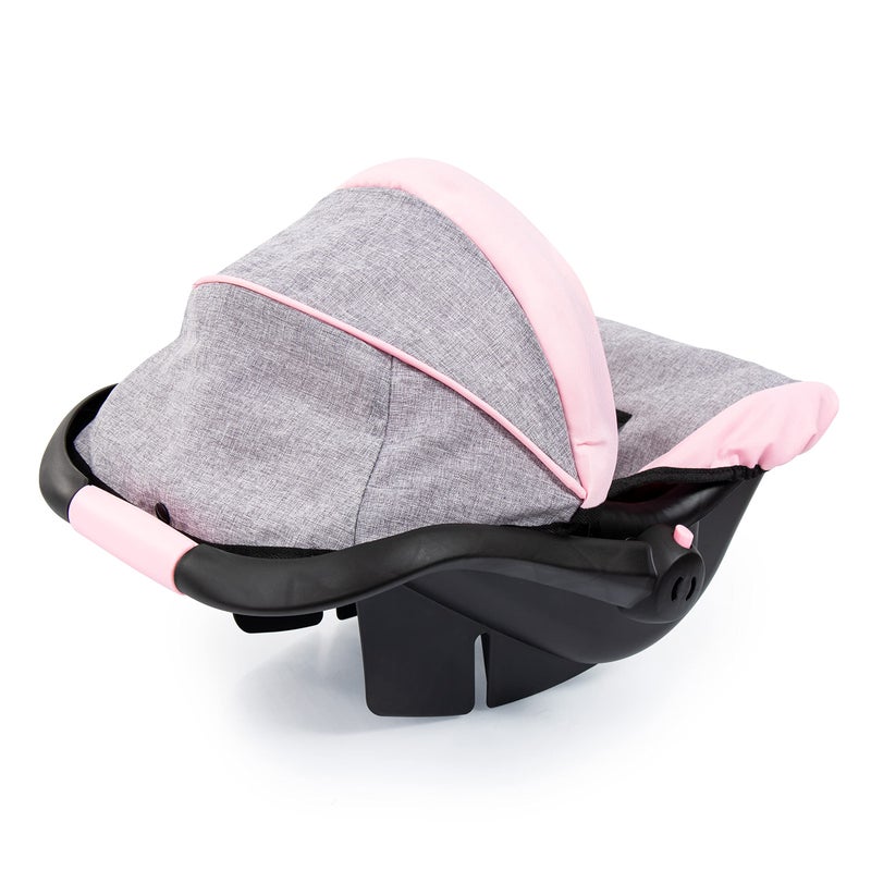 Bayer Design 67933AA Toy, Car Seat Easy Go for Neo Vario Pram with Cover, Doll Accessories, Pink, Grey with Butterfly,Grey/pink, for dolls up to 18" - Image 3
