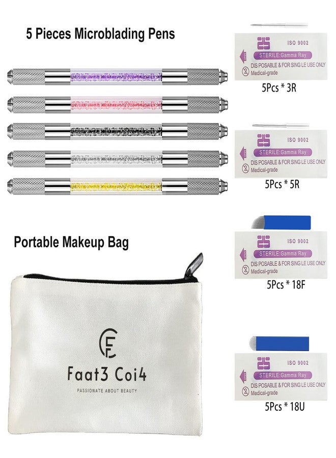 Faat3 Coi4 Microblading Pen Manual Eyebrow Pens Microblade Supplies Double Sided Microblading Hand Tool for Makeup Supplies (5 Pieces - Image 4