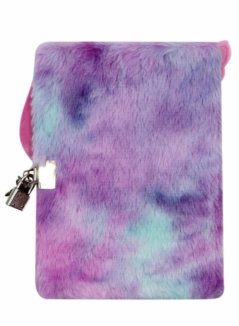 SYOSI Girls Diary with Lock and Keys C ute Plush Rainbow Dog Secret Diary Lined Writing Journal Notebook for School Office Supplies,160 Pages - Image 5