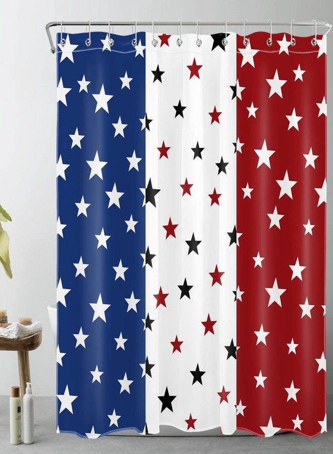 LB American Flag Shower Curtain,4th of July Independence Day USA Flag Patriotic Shower Curtains for Bathroom 72x72 Inch Waterproof Fabric Curtain with Hooks - Image 2