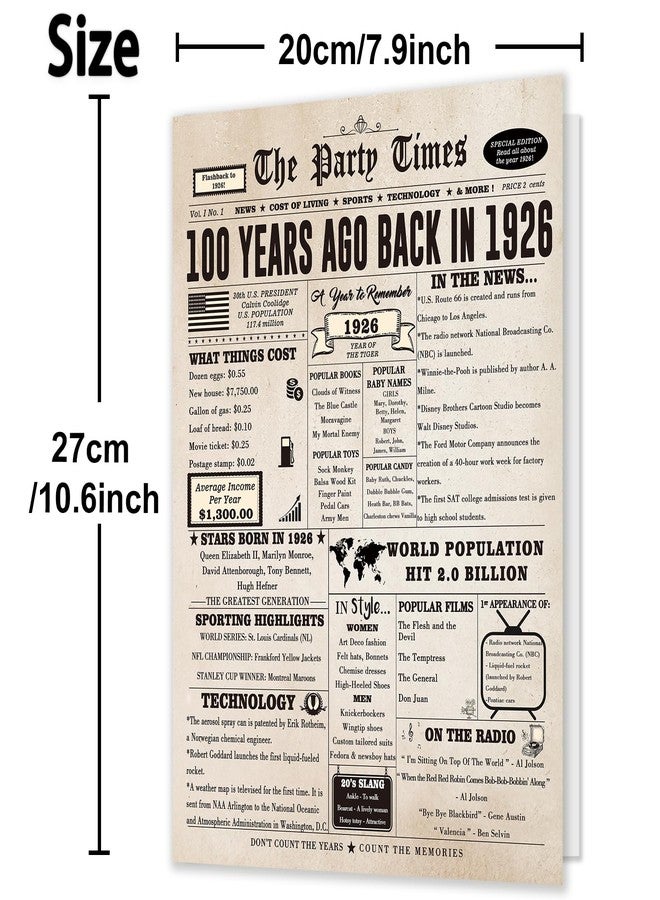 Londue 100th Birthday Card, Retro 100th Birthday Card Gifts for Women Men, Funny 100 Year Old Birthday Decorations for Grandma Grandpa Dad Mom - Image 3