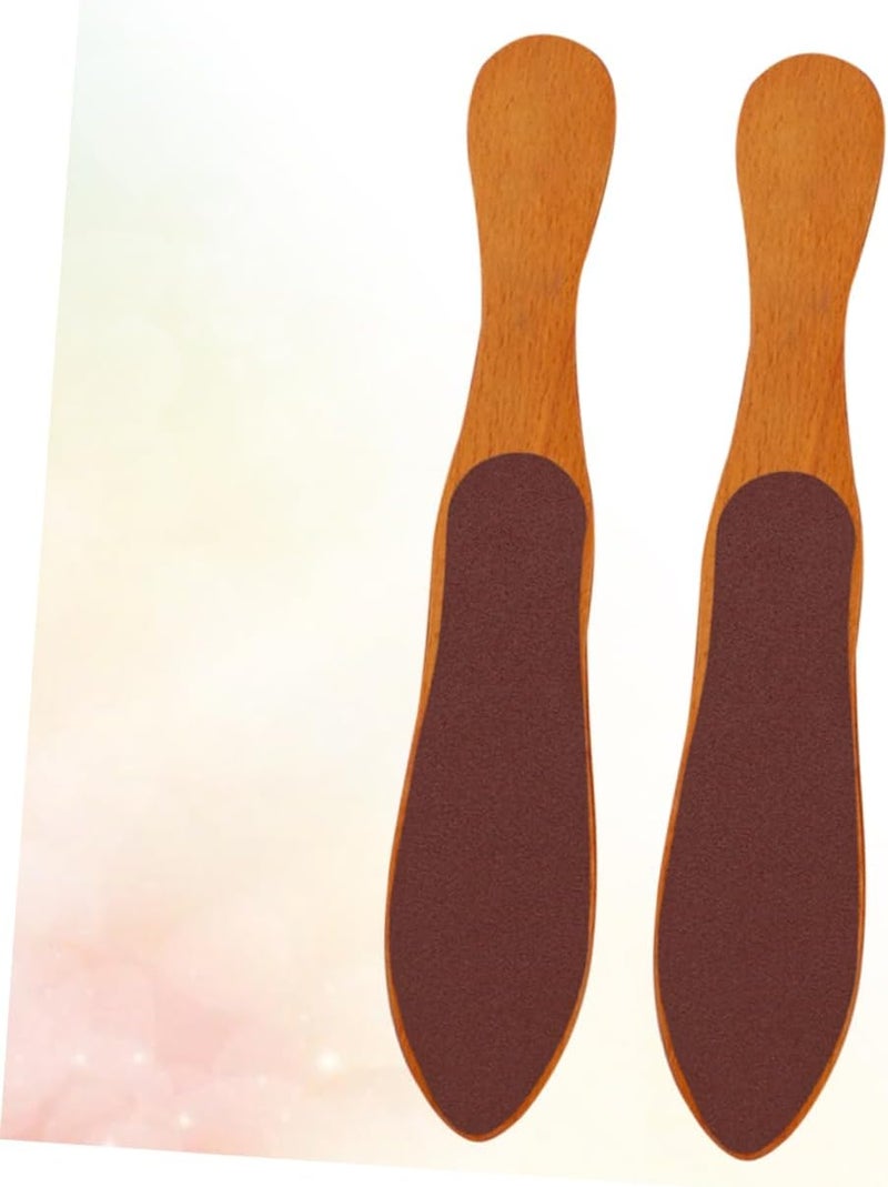 2pcs Double-Sided Wood Foot Brush for Pedicure and Foot Care Comfortable Grip for Removing Calluses and Hard - Image 5