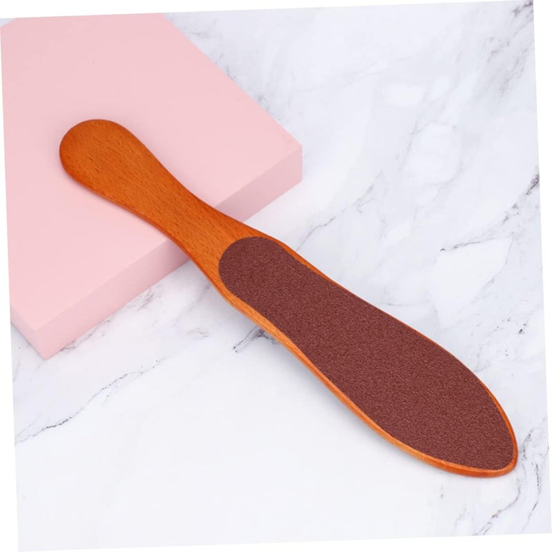 2pcs Double-Sided Wood Foot Brush for Pedicure and Foot Care Comfortable Grip for Removing Calluses and Hard - Image 2