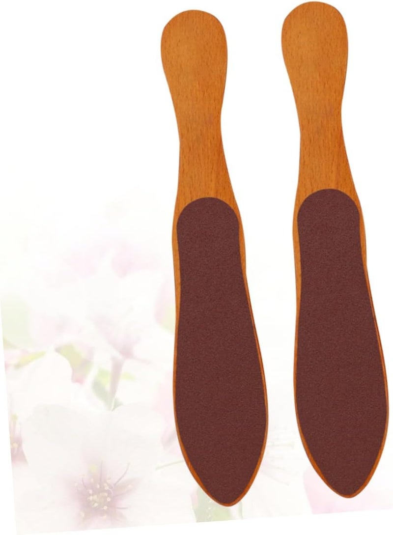 2pcs Double-Sided Wood Foot Brush for Pedicure and Foot Care Comfortable Grip for Removing Calluses and Hard - Image 4