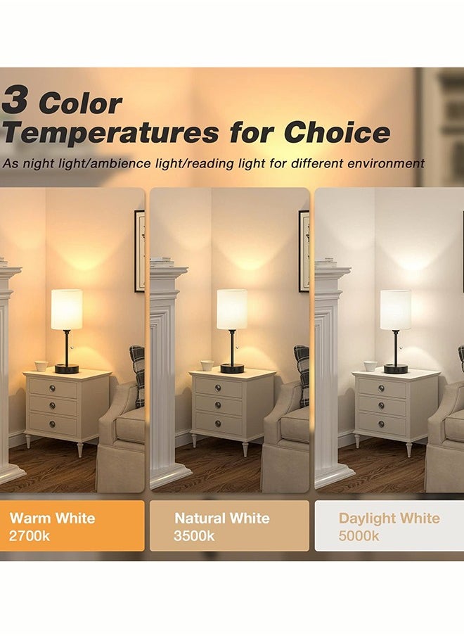 ERENYEA - Modern Small Light With USB And Outlet Nightstand With Chain Switch Bedroom Light living Room White Lamp Including Light Bulb - Image 1