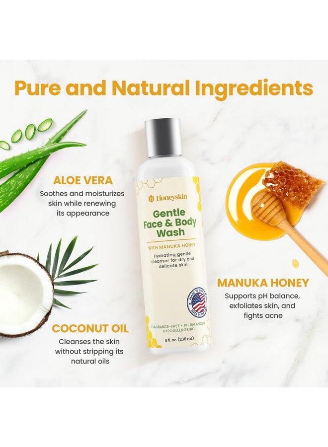 Honeyskin Face and Body Wash for Women and Men - Acne Body Wash Moisturizing for Sensitive Skin - Hydrating Facial Cleanser - Gentle Exfoliation - Sulfate-Free (8oz) - Image 3