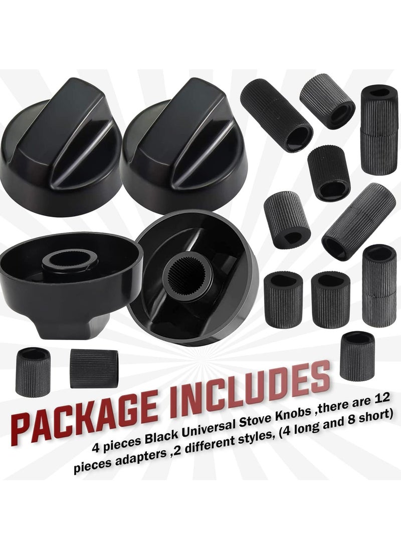 Oasisgalore 4-Pack Control Knobs with 12 Adapters for Ovens and Stoves  - Image 2