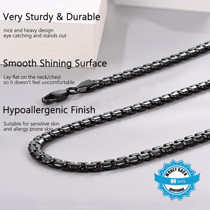 PROSTEEL Round Link Chain Layering Layered Necklace Men Jewelry Statement Necklace Minimalist Gothic Black Chain - Image 5