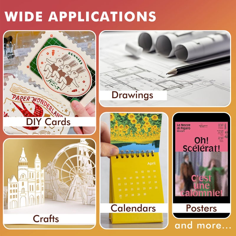 KOALA PAPER ورق صور سميك غير لامع مزدوج الوجه من كوالا 13x19 بوصة 50 ورقة 250 جرام متوافق مع طابعة نفث الحبر وصبغة الحبر - Image 5