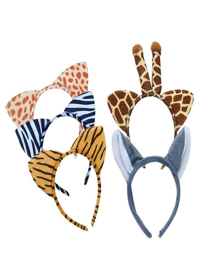 Haploon 12 Pieces Animal Ears Headband, Plush Animal Headbands Hairbands Cosplay Hair Hoop Animal Ears Jungle Cat Ears for Birthday Party Christmas Halloween Costume - Image 3