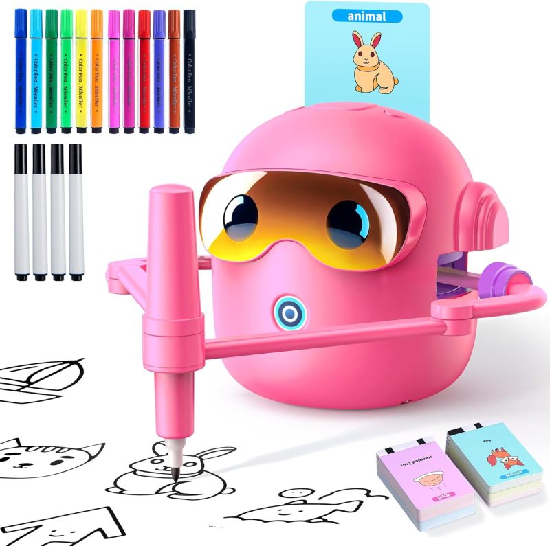 Drawing Robot For Kids 3-8 - Card-Based Auto-Drawing Toy With Voice Interactive English Words And Children'S Songs For Montessori Art Education - Image 1