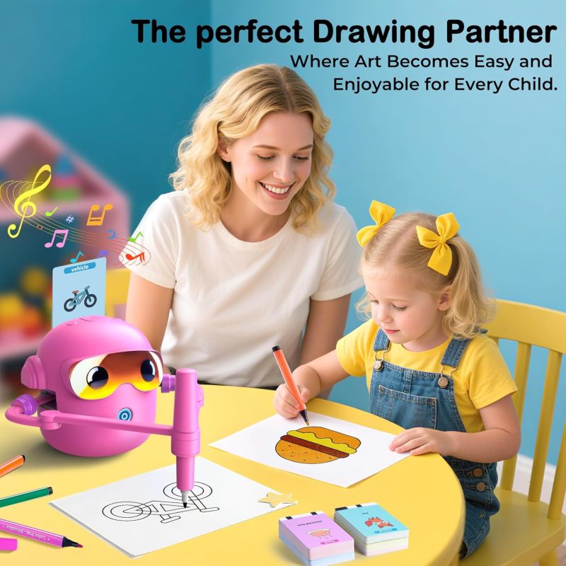 Drawing Robot For Kids 3-8 - Card-Based Auto-Drawing Toy With Voice Interactive English Words And Children'S Songs For Montessori Art Education - Image 5