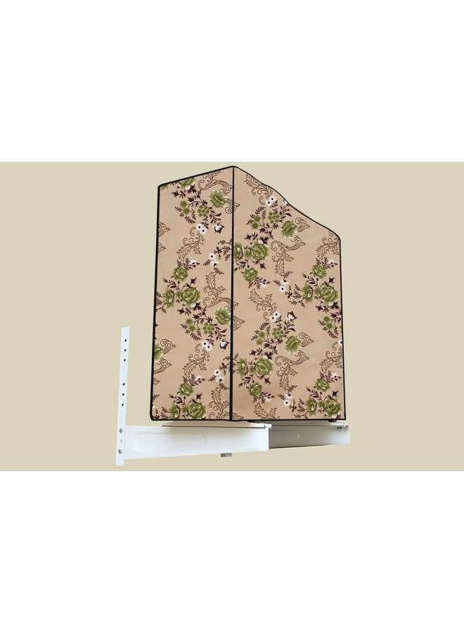 The Furnishing Tree The Furnishing Tree 2 Ton Split AC Cover for Indoor and Outdoor Units Floral Pattern Beige  - Image 5