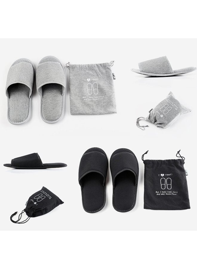 Comfysail Foldable Portable Slippers Washable Open Toe Towelling Slippers with Storage Bag for Spa Travel Hotel/Home Guest 34-43 - Image 2