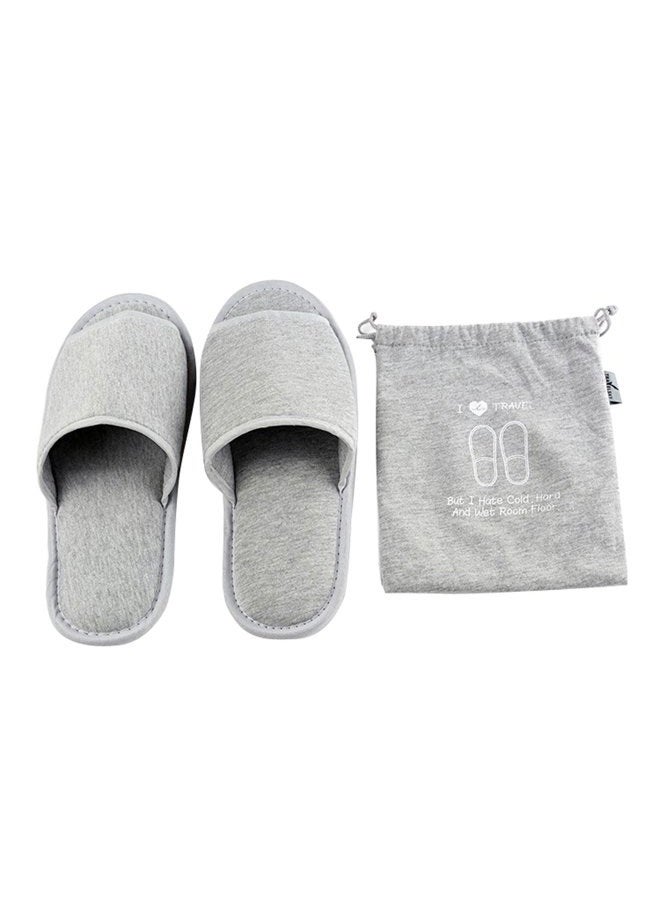 Comfysail Foldable Portable Slippers Washable Open Toe Towelling Slippers with Storage Bag for Spa Travel Hotel/Home Guest 34-43 - Image 1