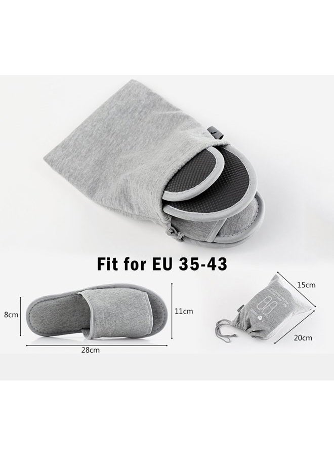 Comfysail Foldable Portable Slippers Washable Open Toe Towelling Slippers with Storage Bag for Spa Travel Hotel/Home Guest 34-43 - Image 3