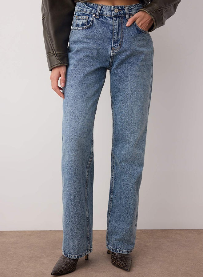 trendyol Blue High Waist Wide Leg Wide Leg Jeans - Image 3