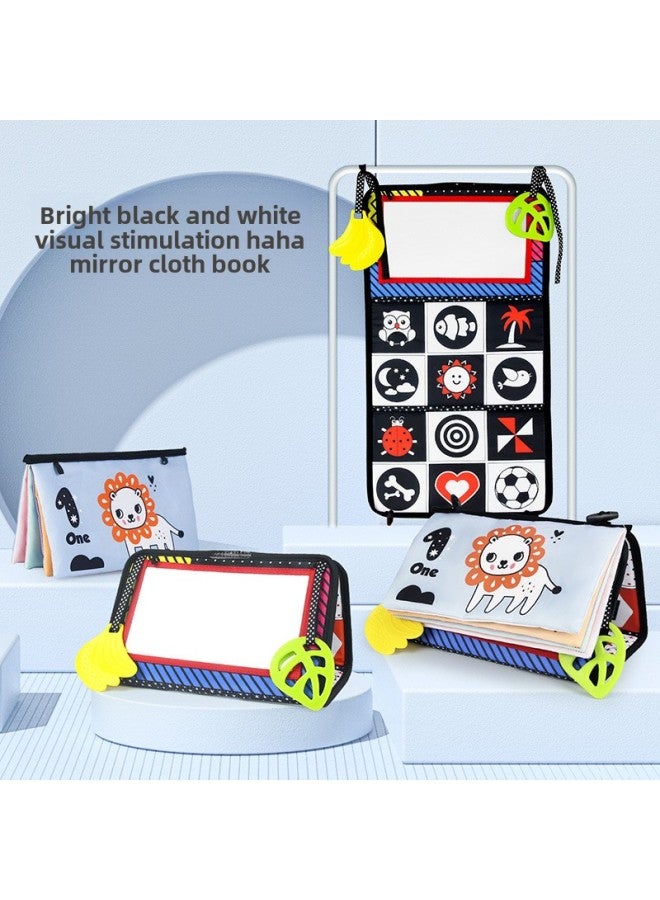 Ha Ha Mirror Cloth Book Baby Puzzle Early Education Children Tooth Glue Cloth Book Lathe Pendant Baby Toys-Color:Ha Ha Mirror Animal + Gum Four- Cloth Book Bag - Image 2