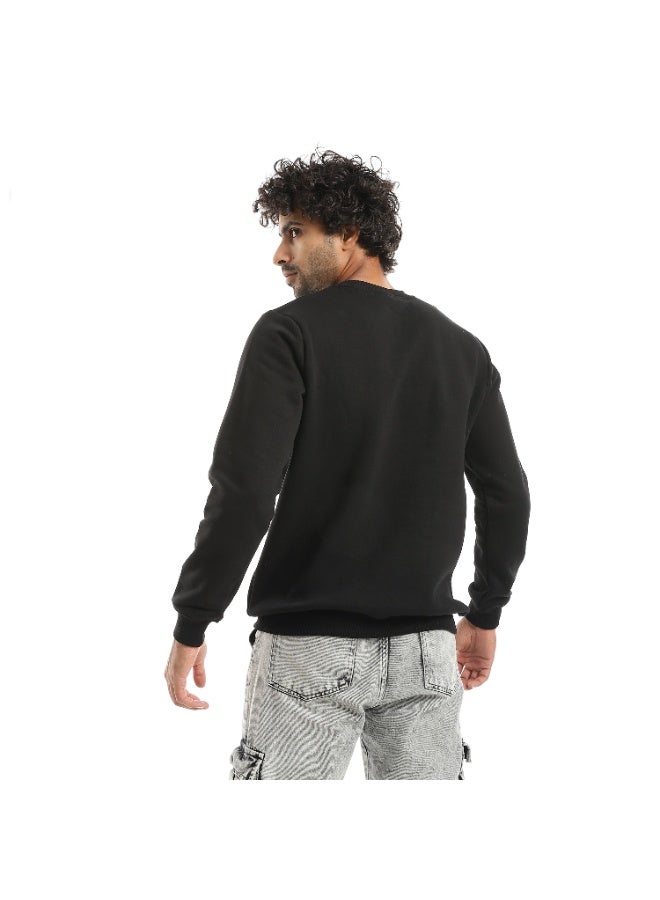 Andora Black Printed Long Sleeves Round Neck Sweatshirt-Black - Image 2