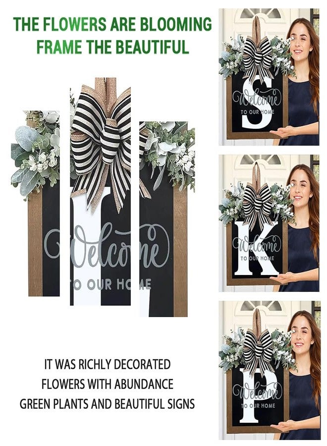 Yostyle Last Name Welcome Sign for Front Door Wreath All Year Round Decorations Front Porch Decor Hanging Gift for Farmhouse Home Outdoor and Indoor (K) - Image 5