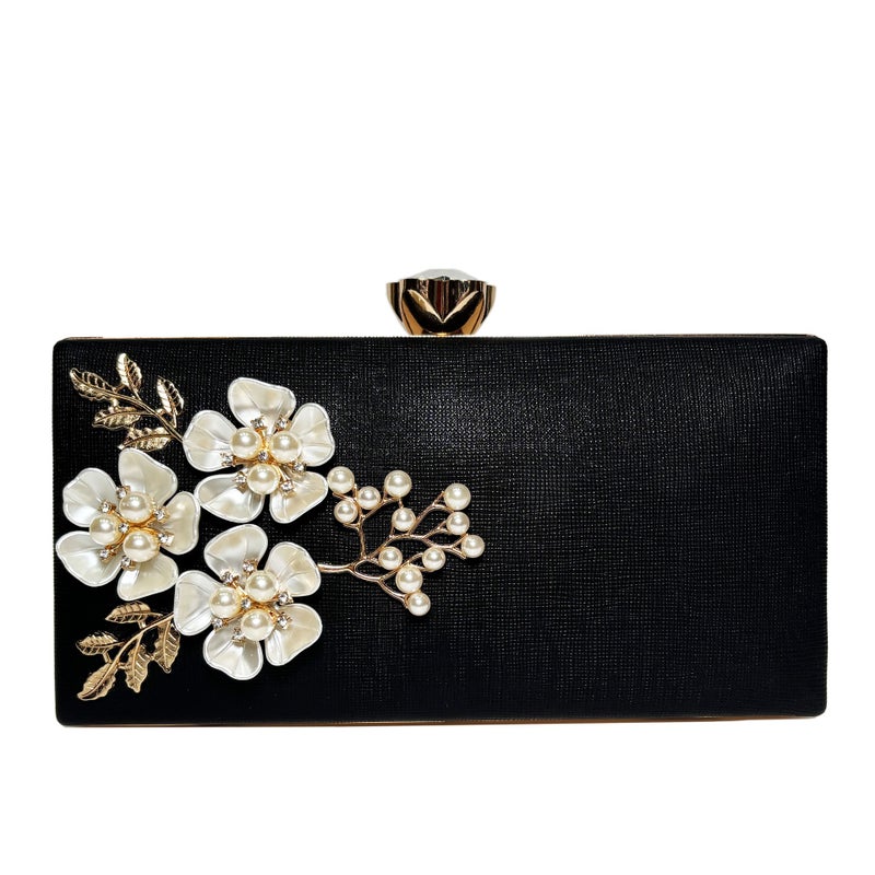 Trendy Imitation Pearl Shell Three-Dimensional Flower Evening Bag Bridal Dress Bag Fashion Celebrity Banquet Bag Hand Shoulder Bag - Image 4