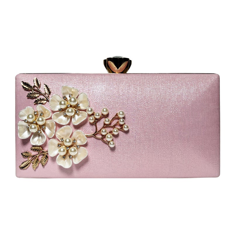 Trendy Imitation Pearl Shell Three-Dimensional Flower Evening Bag Bridal Dress Bag Fashion Celebrity Banquet Bag Hand Shoulder Bag - Image 3
