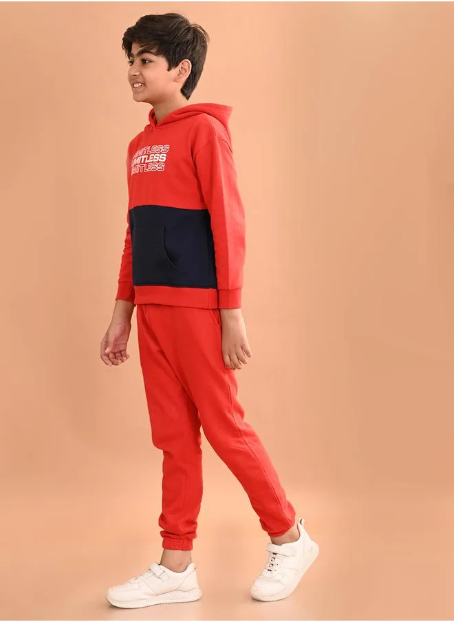 ليل بيكس Color Block Printed Hoodie & Joggers Set by Styli