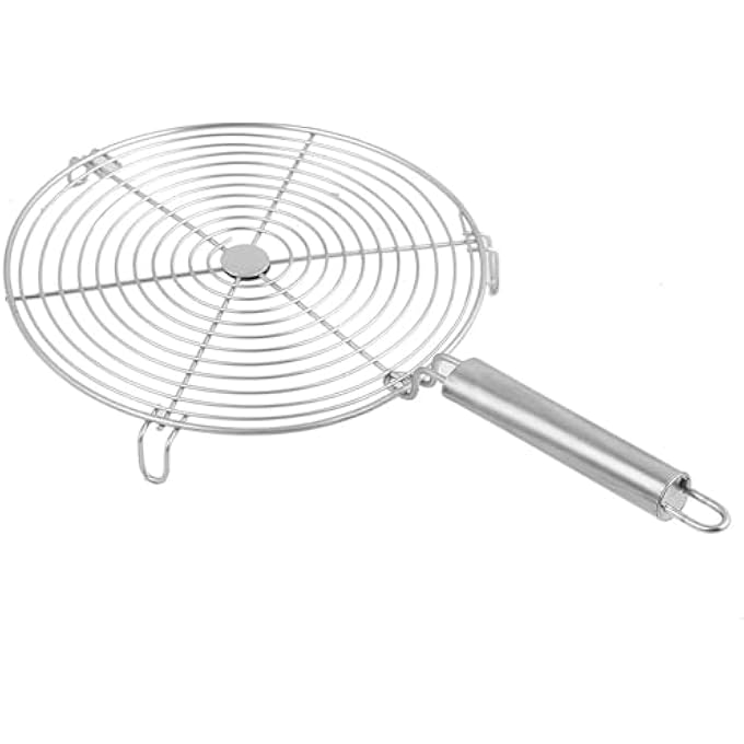 Nature Blaze Stainless Steel Round Roti Grill Papad GrillRoti Jali Chapathi Grill With Steel Handle Dia9 Inches - Image 4