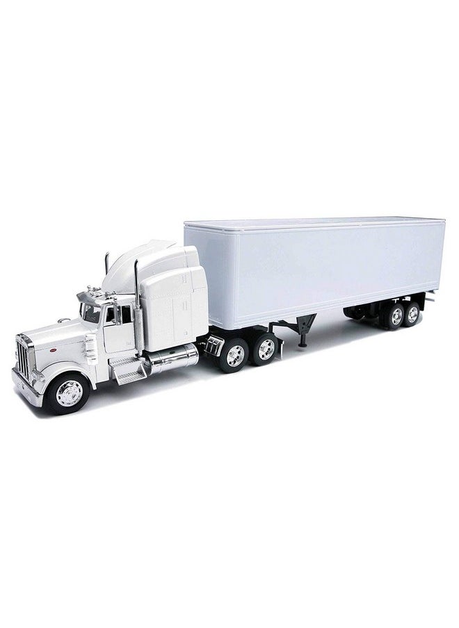 NewRay Peterbilt 379 With Dry Van - All-White Toy Truck  - Image 1