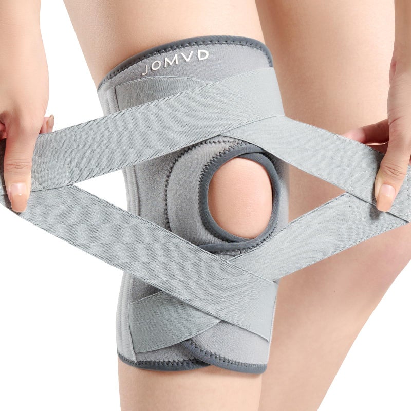 JOMVD Knee Brace for Knee Pain, Meniscus Tear, Adjustable Knee Support with Side Spring Stabilizers for ACL,Meniscus Tear, Arthritis, Patella Stability, Knee Pain Relief, Women and Men,Large - Image 1